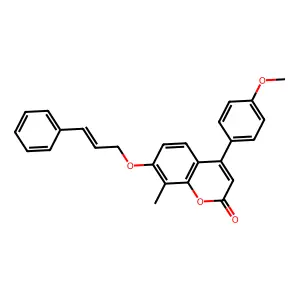4-(4-methoxyphenyl)-8-methyl-7-{[(E)-3-phenyl-2-propenyl]oxy}-2H-chromen-2-one structure