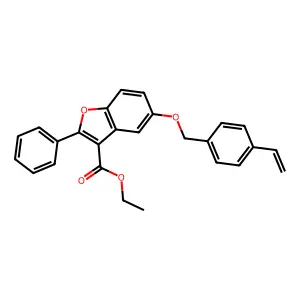 Ethyl 2-phenyl-5-((4-vinylbenzyl)oxy)benzofuran-3-carboxylate structure