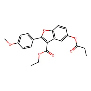 Ethyl 2-(4-methoxyphenyl)-5-(propanoyloxy)-1-benzofuran-3-carboxylate structure