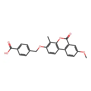 4-[(8-Methoxy-4-methyl-6-oxobenzo[c]chromen-3-yl)oxymethyl]benzoic acid structure