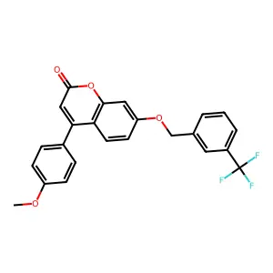 4-(4-methoxyphenyl)-7-{[3-(trifluoromethyl)benzyl]oxy}-2H-chromen-2-one structure