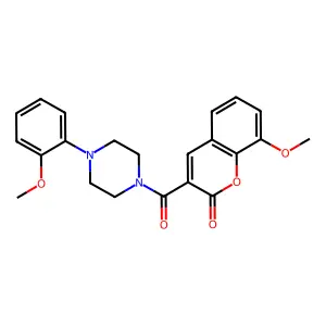 8-methoxy-3-(4-(2-methoxyphenyl)piperazine-1-carbonyl)-2H-chromen-2-one structure