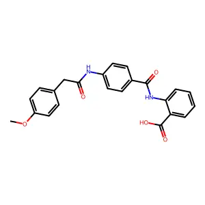 2-{[(4-{[(4-Methoxyphenyl)acetyl]amino}phenyl)carbonyl]amino}benzoic acid structure
