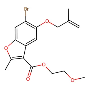 2-Methoxyethyl 6-bromo-2-methyl-5-((2-methylallyl)oxy)benzofuran-3-carboxylate structure