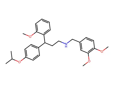 N-[(3,4-dimethoxyphenyl)methyl]-3-(2-methoxyphenyl)-3-(4-propan-2-yloxyphenyl)propan-1-amine structure