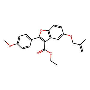 ethyl 2-(4-methoxyphenyl)-5-[(2-methylprop-2-en-1-yl)oxy]-1-benzofuran-3-carboxylate structure