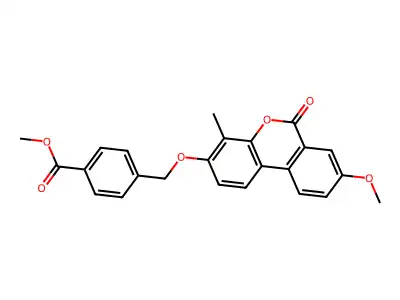 methyl 4-{[(8-methoxy-4-methyl-6-oxo-6H-benzo[c]chromen-3-yl)oxy]methyl}benzoate structure