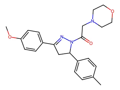1-(3-(4-methoxyphenyl)-5-(p-tolyl)-4,5-dihydro-1H-pyrazol-1-yl)-2-morpholinoethanone structure