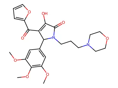 4-(furan-2-ylcarbonyl)-3-hydroxy-1-[3-(morpholin-4-yl)propyl]-5-(3,4,5-trimethoxyphenyl)-1,5-dihydro-2H-pyrrol-2-one structure