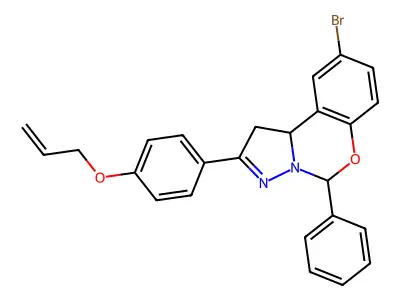 2-[4-(allyloxy)phenyl]-9-bromo-5-phenyl-1,10b-dihydropyrazolo[1,5-c][1,3]benzoxazine structure