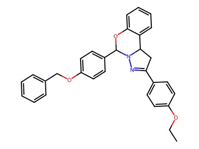 5-[4-(benzyloxy)phenyl]-2-(4-ethoxyphenyl)-1,10b-dihydropyrazolo[1,5-c][1,3]benzoxazine structure
