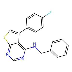N-benzyl-5-(4-fluorophenyl)thieno[2,3-d]pyrimidin-4-amine structure