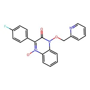 3-(4-Fluorophenyl)-4-oxido-1-(pyridin-2-ylmethoxy)quinoxalin-4-ium-2-one structure