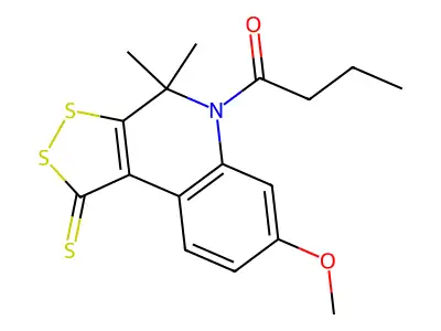 1-(7-methoxy-4,4-dimethyl-1-thioxo-1,4-dihydro-5H-[1,2]dithiolo[3,4-c]quinolin-5-yl)butan-1-one structure