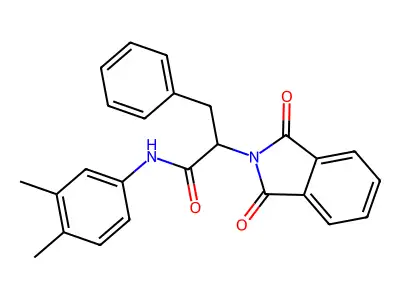 N-(3,4-dimethylphenyl)-2-(1,3-dioxoisoindol-2-yl)-3-phenylpropanamide structure