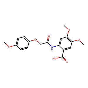 4,5-Dimethoxy-2-{[(4-methoxyphenoxy)acetyl]amino}benzoic acid structure