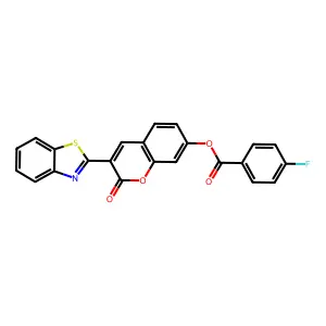 3-(benzo[d]thiazol-2-yl)-2-oxo-2H-chromen-7-yl 4-fluorobenzoate structure