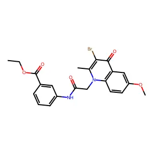 Ethyl 3-[[2-(3-bromo-6-methoxy-2-methyl-4-oxoquinolin-1-yl)acetyl]amino]benzoate structure