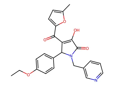 5-(4-ethoxyphenyl)-3-hydroxy-4-[(5-methyl(2-furyl))carbonyl]-1-(3-pyridylmethy l)-3-pyrrolin-2-one structure