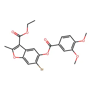 6-Bromo-3-(ethoxycarbonyl)-2-methylbenzo[b]furan-5-yl 3,4-dimethoxybenzoate structure
