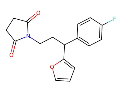 1-[3-(4-Fluorophenyl)-3-(furan-2-yl)propyl]pyrrolidine-2,5-dione structure