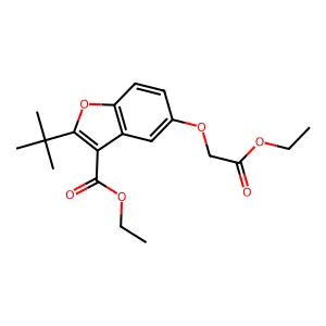 Ethyl 2-tert-butyl-5-(2-ethoxy-2-oxoethoxy)-1-benzofuran-3-carboxylate structure