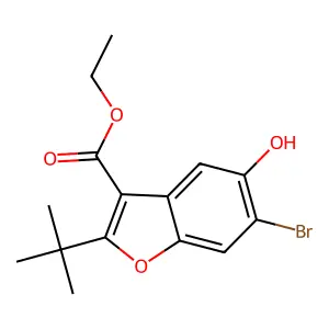 Ethyl 6-bromo-2-tert-butyl-5-hydroxy-1-benzofuran-3-carboxylate structure