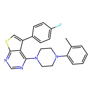 5-(4-Fluorophenyl)-4-(4-(o-tolyl)piperazin-1-yl)thieno[2,3-d]pyrimidine structure