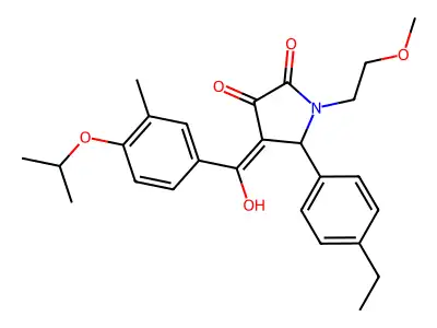 5-(4-ethylphenyl)-3-hydroxy-1-(2-methoxyethyl)-4-[3-methyl-4-(propan-2-yloxy)benzoyl]-2,5-dihydro-1H-pyrrol-2-one structure