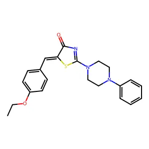 (5E)-5-(4-ethoxybenzylidene)-2-(4-phenylpiperazin-1-yl)-1,3-thiazol-4(5H)-one structure