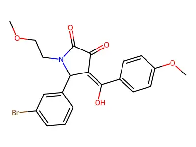 5-(3-bromophenyl)-4-[hydroxy-(4-methoxyphenyl)methylidene]-1-(2-methoxyethyl)pyrrolidine-2,3-dione structure