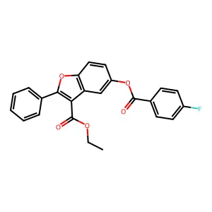 Ethyl 5-[(4-fluorobenzoyl)oxy]-2-phenyl-1-benzofuran-3-carboxylate structure