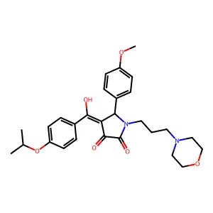 3-hydroxy-5-(4-methoxyphenyl)-1-[3-(morpholin-4-yl)propyl]-4-[4-(propan-2-yloxy)benzoyl]-2,5-dihydro-1H-pyrrol-2-one structure