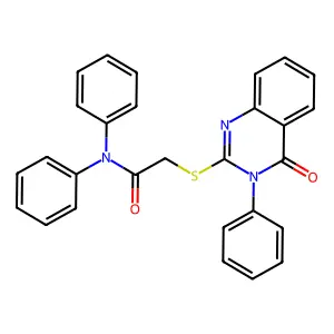 2-(4-oxo-3-phenylquinazolin-2-yl)sulfanyl-N,N-diphenylacetamide structure