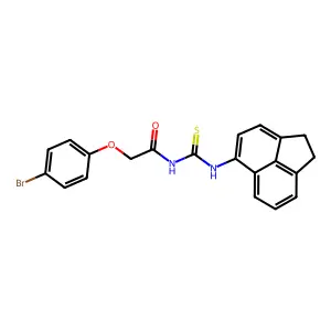 2-(4-bromophenoxy)-N-(1,2-dihydroacenaphthylen-5-ylcarbamothioyl)acetamide structure