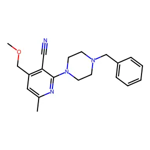2-(4-Benzylpiperazin-1-yl)-4-(methoxymethyl)-6-methylpyridine-3-carbonitrile structure