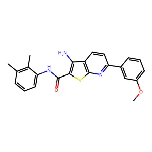 3-amino-N-(2,3-dimethylphenyl)-6-(3-methoxyphenyl)thieno[2,3-b]pyridine-2-carboxamide structure