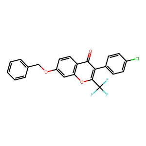 7-(benzyloxy)-3-(4-chlorophenyl)-2-(trifluoromethyl)-4H-chromen-4-one structure