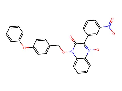 3-(3-Nitrophenyl)-4-oxido-1-[(4-phenoxyphenyl)methoxy]quinoxalin-4-ium-2-one structure