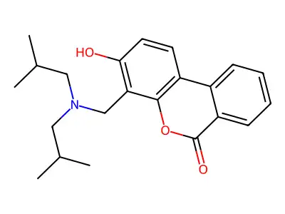 4-{[bis(2-methylpropyl)amino]methyl}-3-hydroxy-6H-benzo[c]chromen-6-one structure