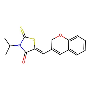 (Z)-5-((2H-chromen-3-yl)methylene)-3-isopropyl-2-thioxothiazolidin-4-one structure