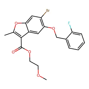 2-methoxyethyl 6-bromo-5-[(2-fluorophenyl)methoxy]-2-methyl-1-benzofuran-3-carboxylate structure