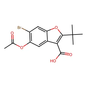5-(Acetyloxy)-6-bromo-2-tert-butyl-1-benzofuran-3-carboxylic acid structure