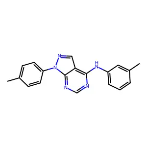 N-(3-methylphenyl)-1-(4-methylphenyl)-1H-pyrazolo[3,4-d]pyrimidin-4-amine structure
