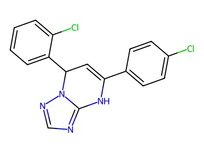 7-(2-chlorophenyl)-5-(4-chlorophenyl)-4,7-dihydro[1,2,4]triazolo[1,5-a]pyrimidine structure