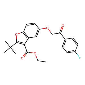 Ethyl 2-tert-butyl-5-[2-(4-fluorophenyl)-2-oxoethoxy]-1-benzofuran-3-carboxylate structure