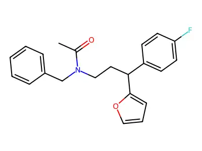 N-benzyl-N-[3-(4-fluorophenyl)-3-(furan-2-yl)propyl]acetamide structure