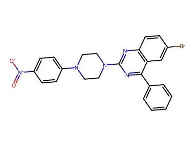 6-Bromo-2-[4-(4-nitrophenyl)piperazin-1-yl]-4-phenylquinazoline structure