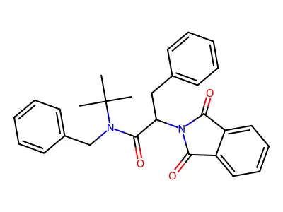 N-benzyl-N-tert-butyl-2-(1,3-dioxoisoindol-2-yl)-3-phenylpropanamide structure