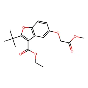 Ethyl 2-tert-butyl-5-(2-methoxy-2-oxoethoxy)-1-benzofuran-3-carboxylate structure